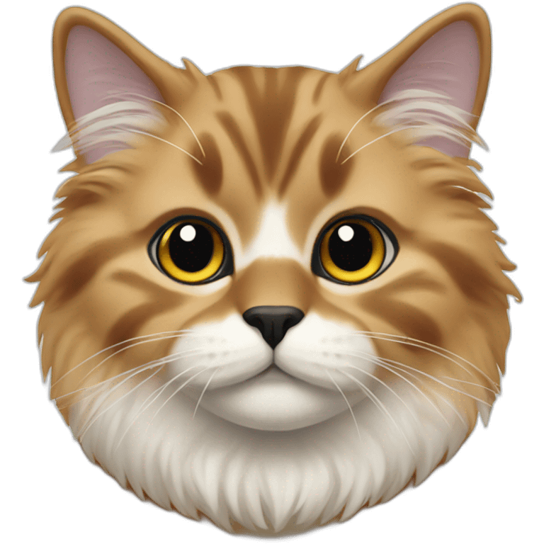 Three color fluffy cat black nose emoji