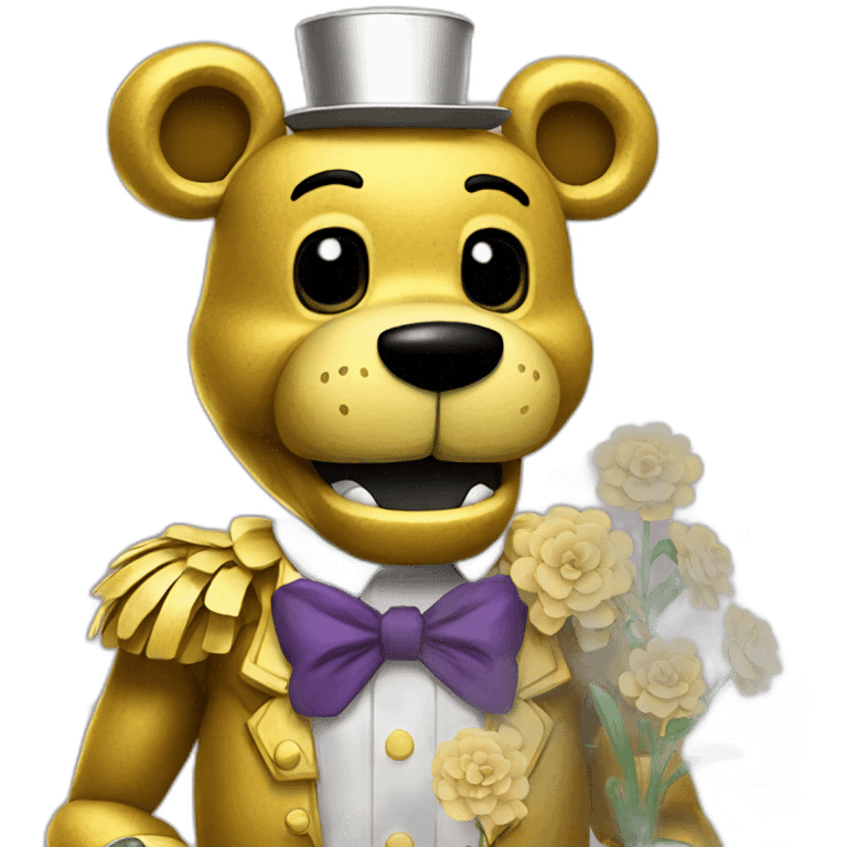 Golden Freddy fnaf with Flowers emoji