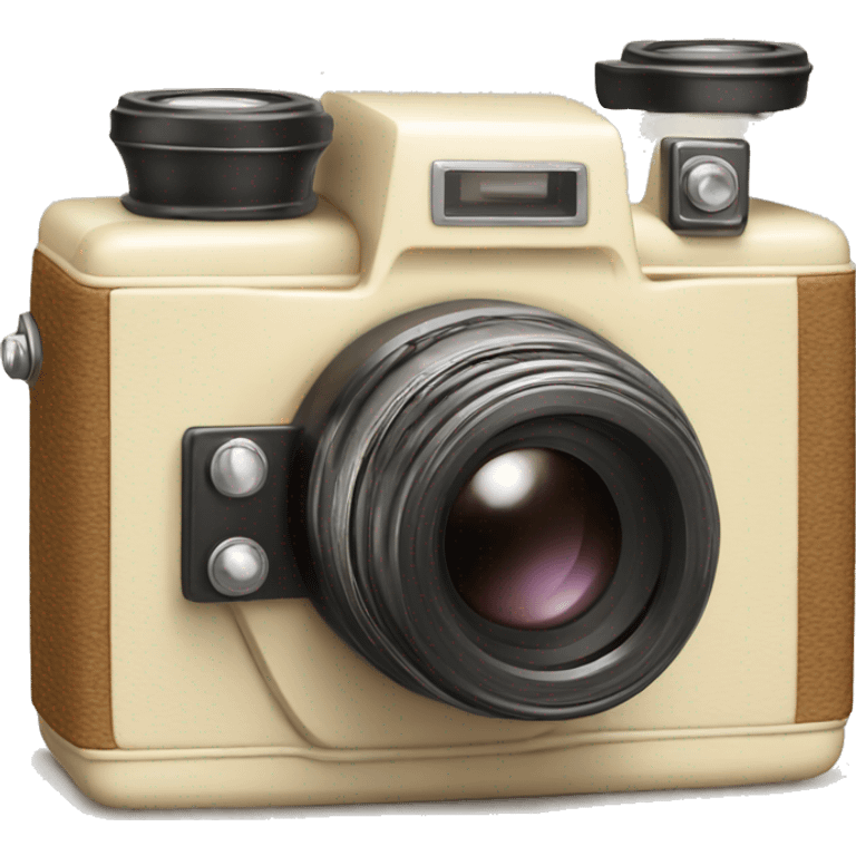 cute vintage cream colored camera emoji