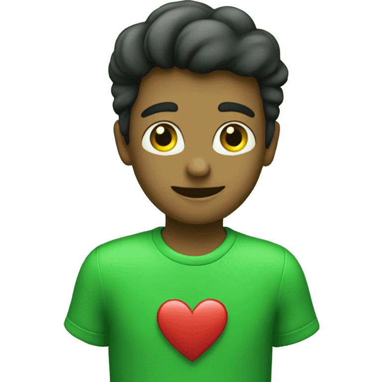 in love emoji with green hearts emoji