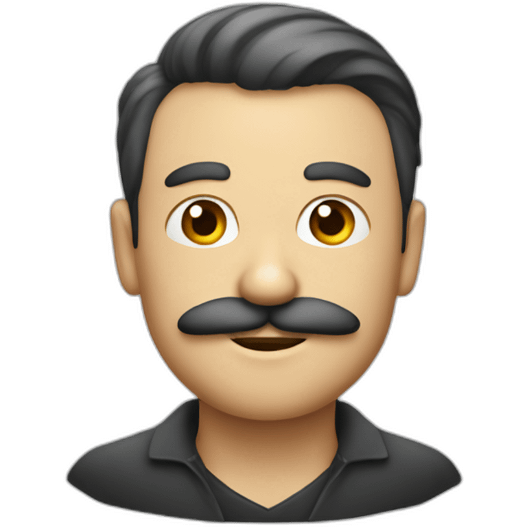 Homme blanc avec une petite moustache carré emoji