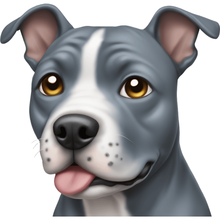 Blueish gray Staffy pooing emoji