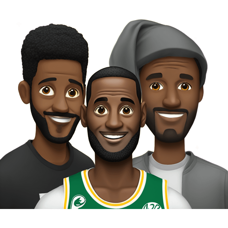 Lebron’s 40th birthday celebrating with 2 pakistani men and a black man  emoji