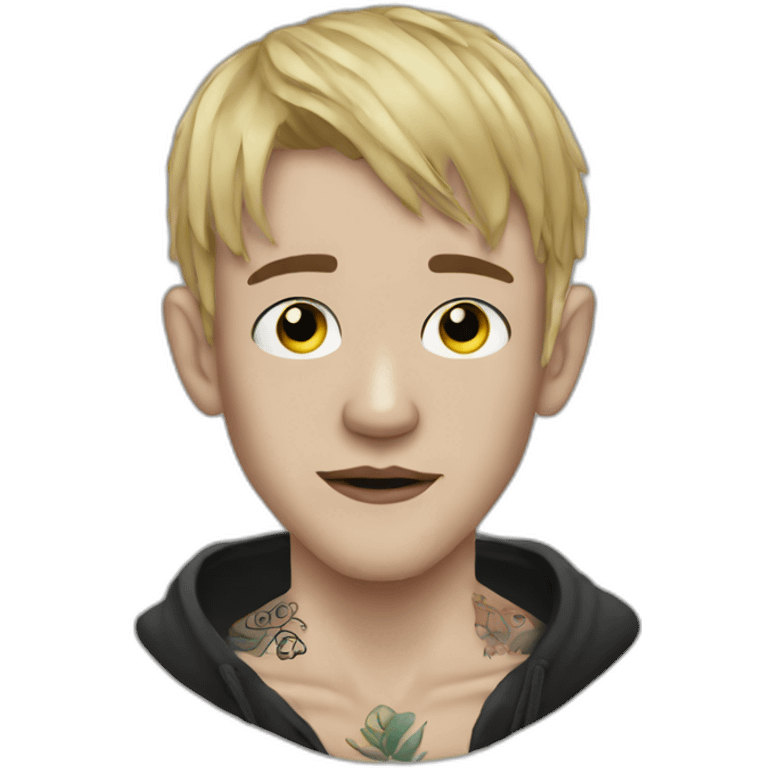 lil peep with tattoo in face emoji