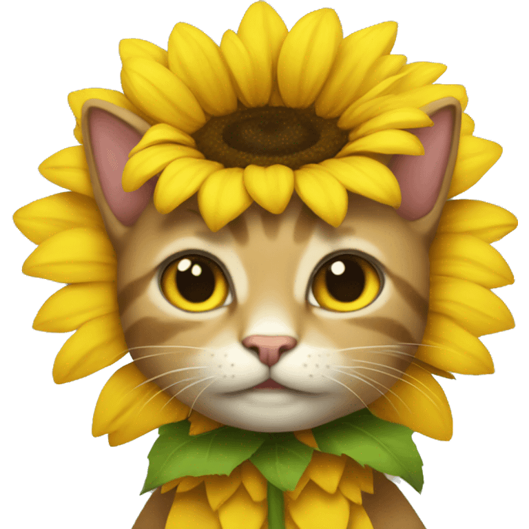 cat in a sunflower costume emoji