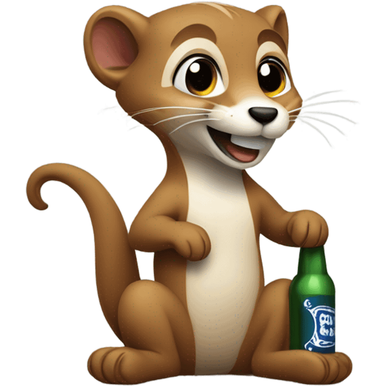 Weasel drinking beers emoji