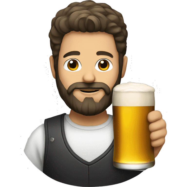 male portrait with beard and a beer emoji