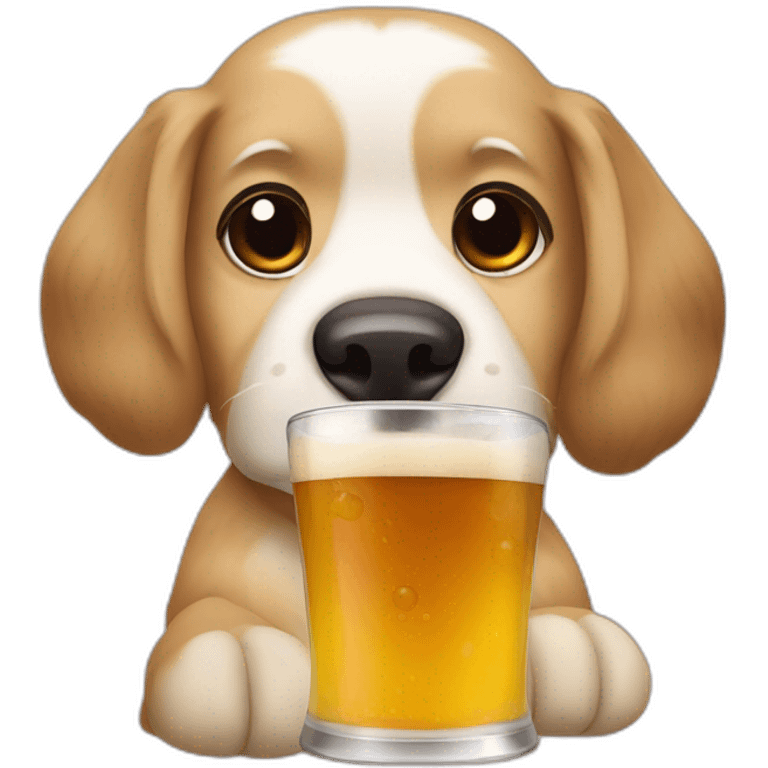 Chien drink beer emoji