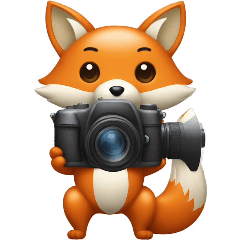 Kawaii Fox with Canon camera emoji