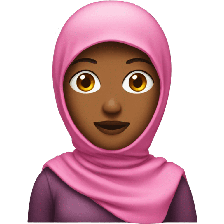 Woman wearing pink baclava emoji