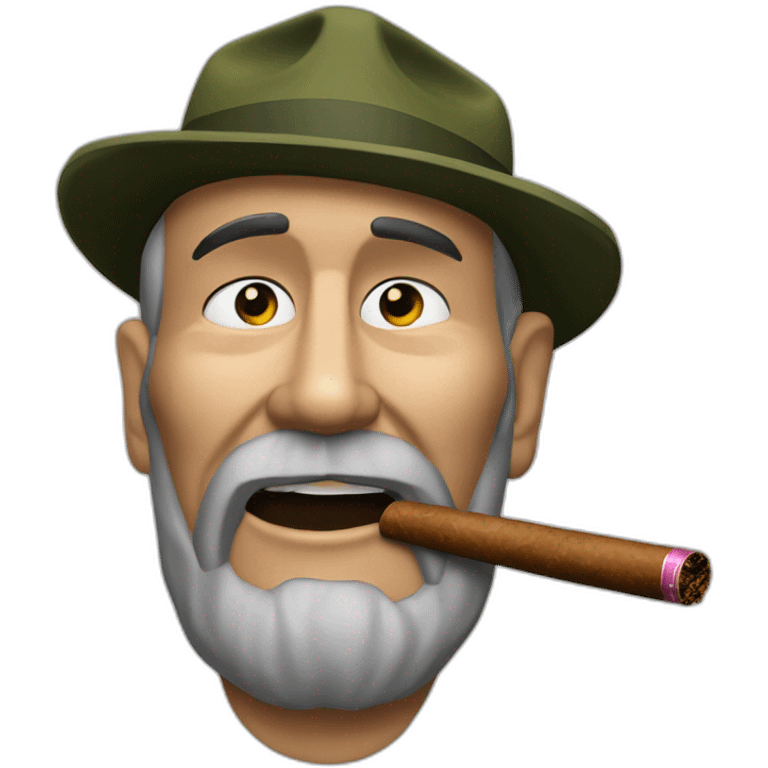 Fidel Castro Chad smoke a cigar emoji