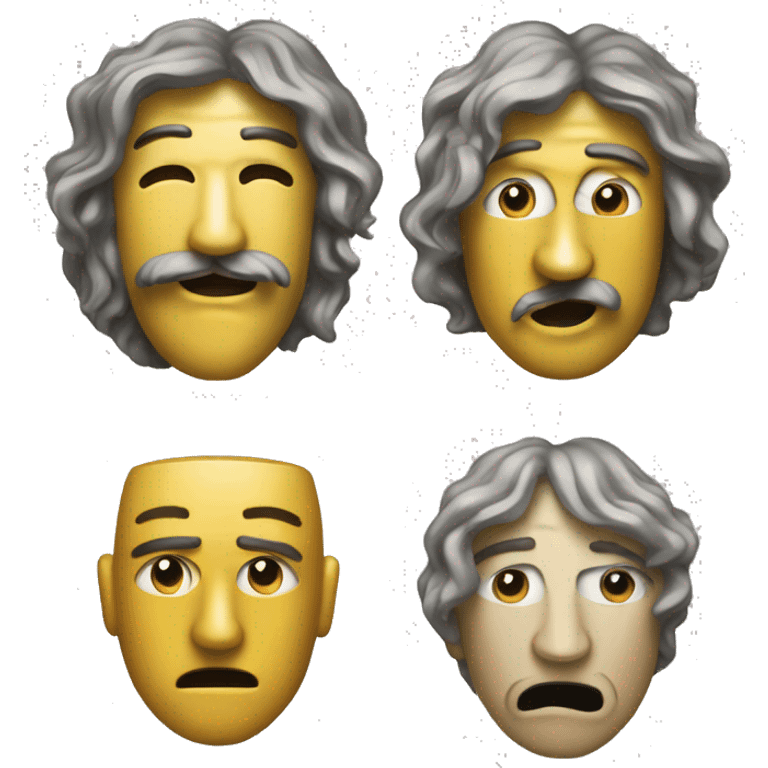 two locks side by side with the body of each lock in the style of the tragedy and comedy drama mask emoji