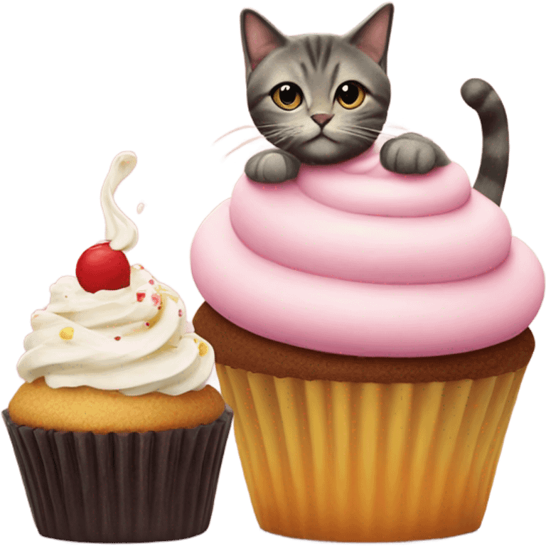 cat eating cupcake emoji