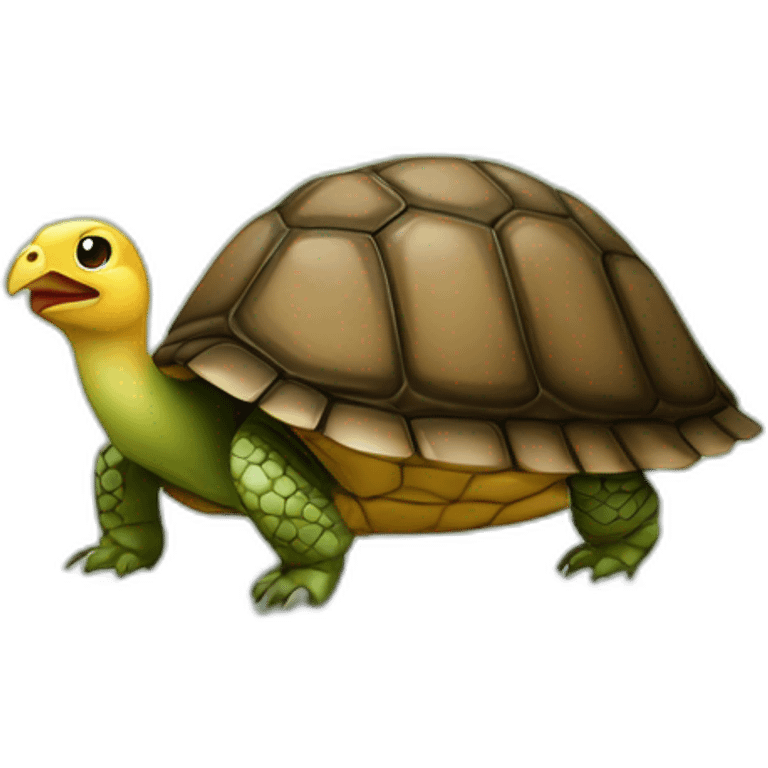 tortue sur une poule emoji