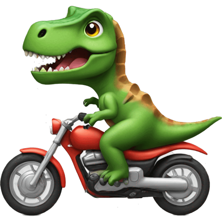 dinosaur riding a motorbike emoji