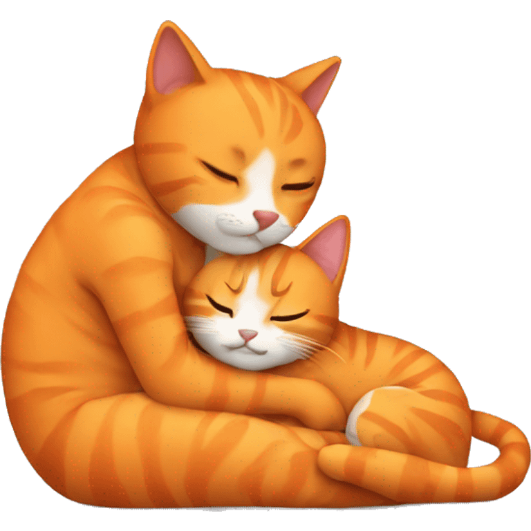 cuddling with a orange cat emoji