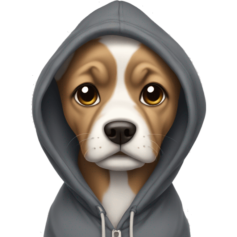 Dog wearing a hoodie emoji