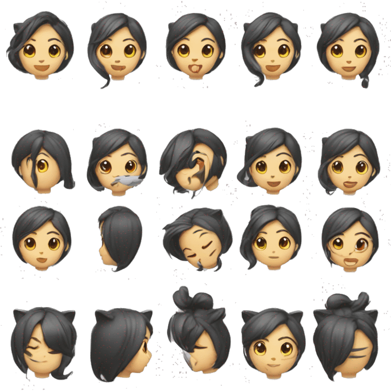 Karakter perempuan memakai topi kucing rambut pirang  emoji