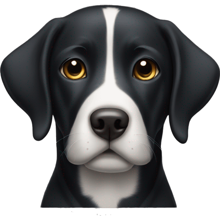 Black Labrador retriever with white patch on the chest emoji