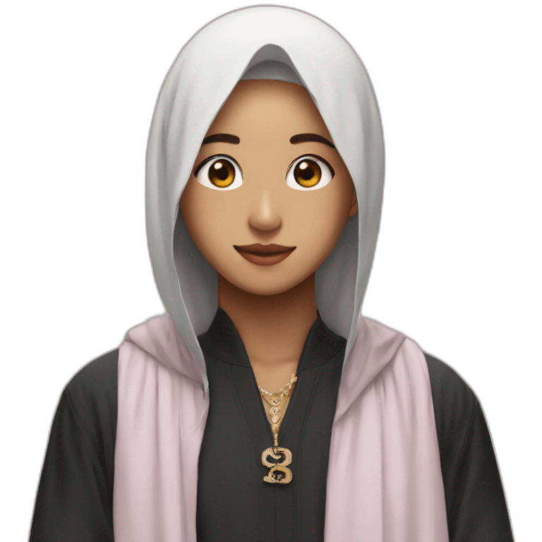 V from BTS with a Muslim girl emoji