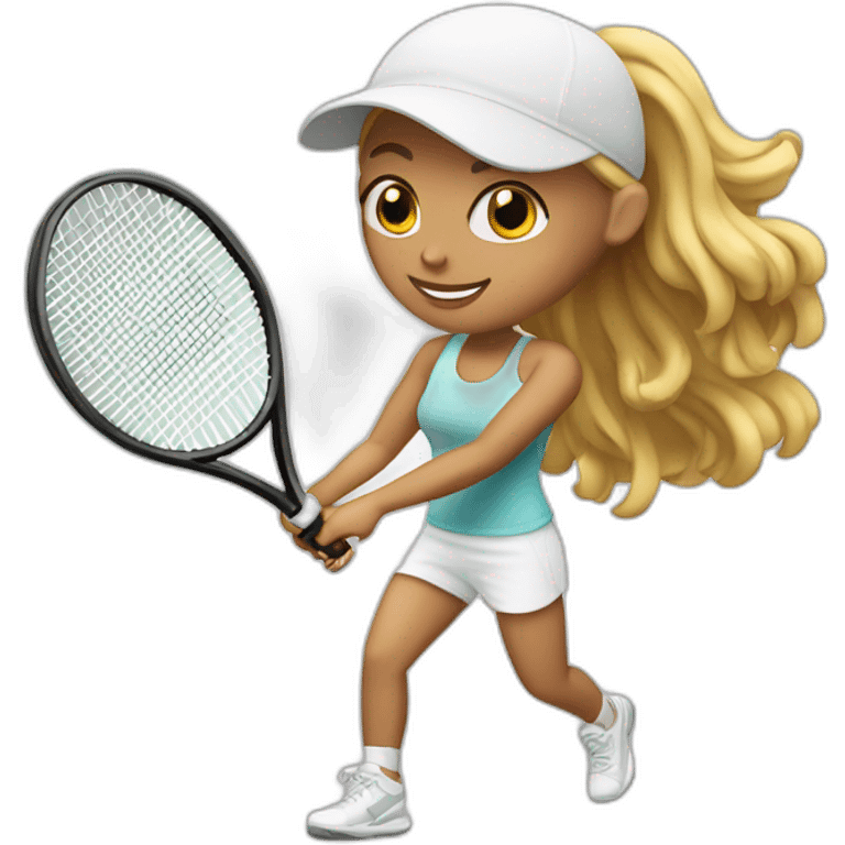 workout white girl playing tennis emoji