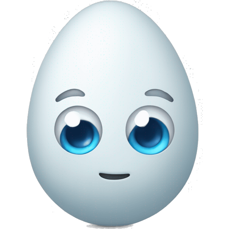 Intelligent egg with blue eyes emoji