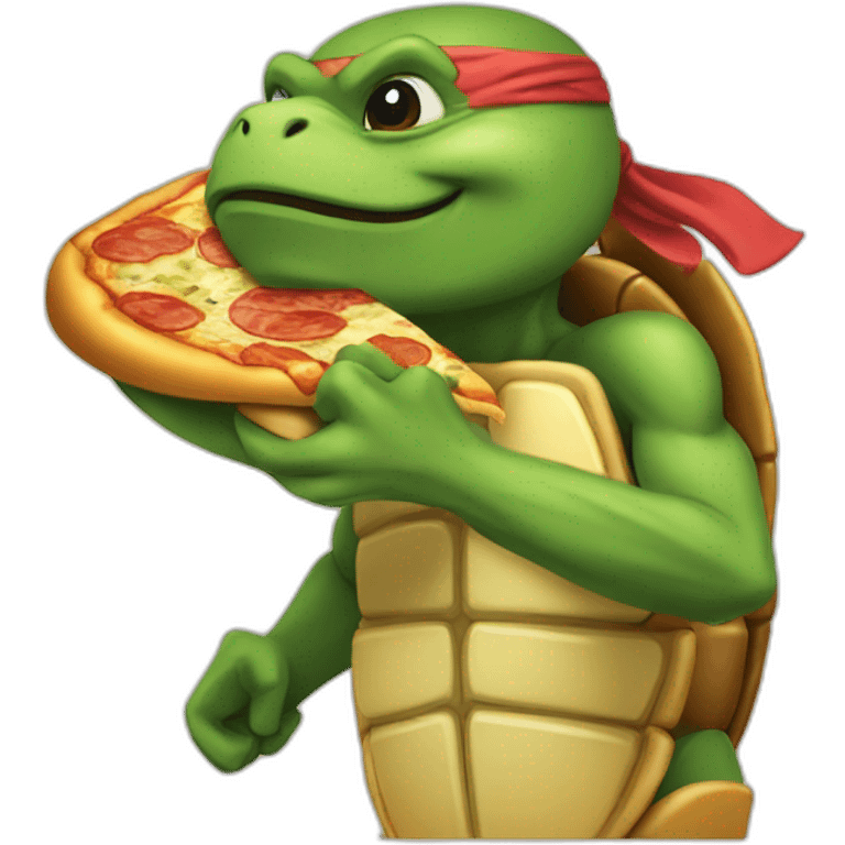 Ninja turtle eating pizza emoji