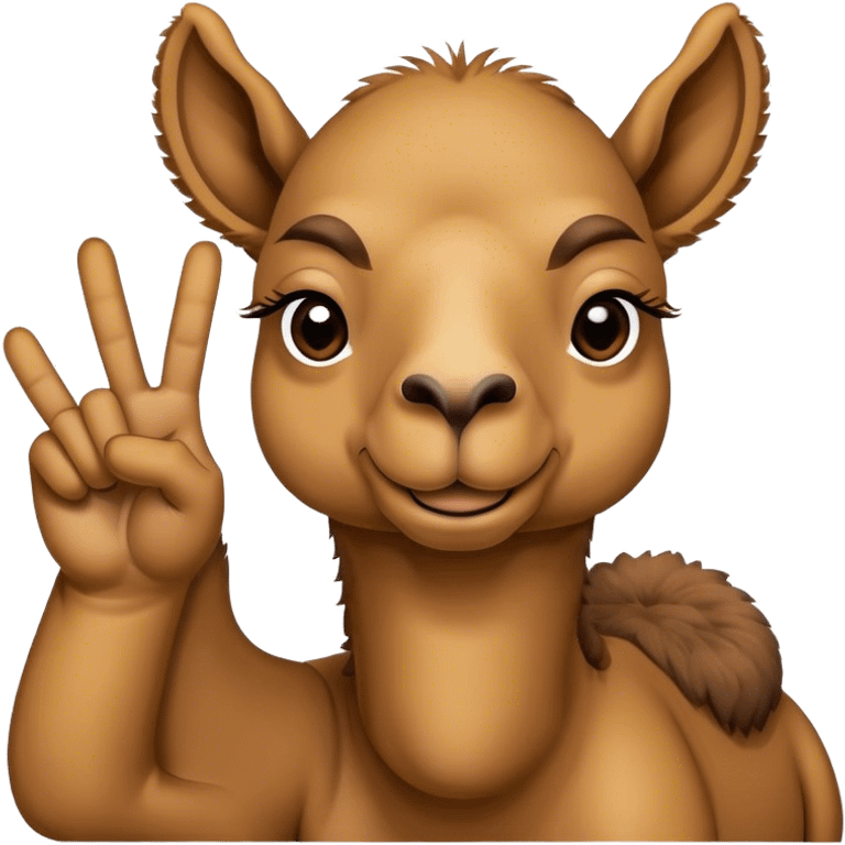 Camel doing a peace sign  emoji