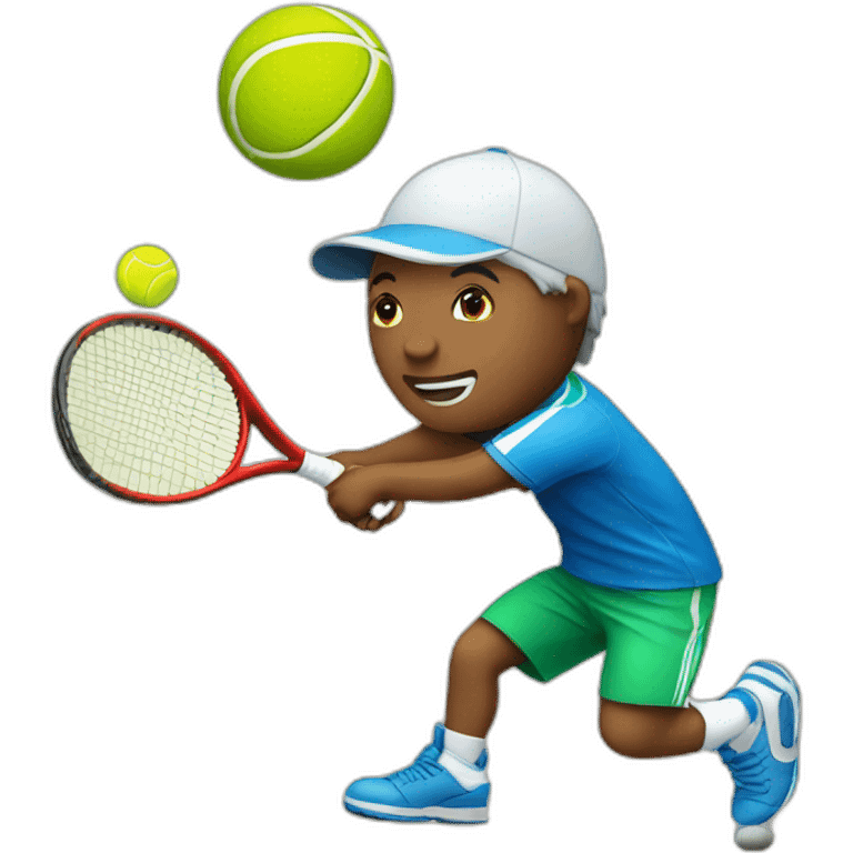 tennis with voetbal emoji