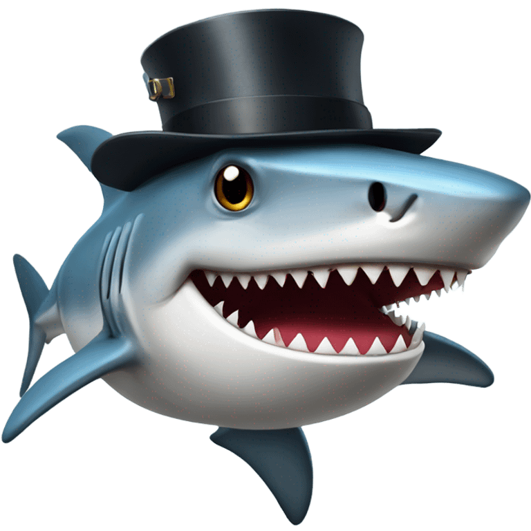 shark with tophat emoji