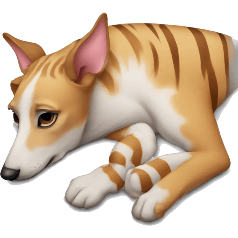 Fawn tiger greyhound sleep  emoji