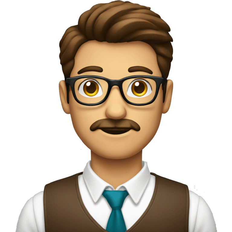 Hombre semi calvo, con lentes,  tomando café  emoji