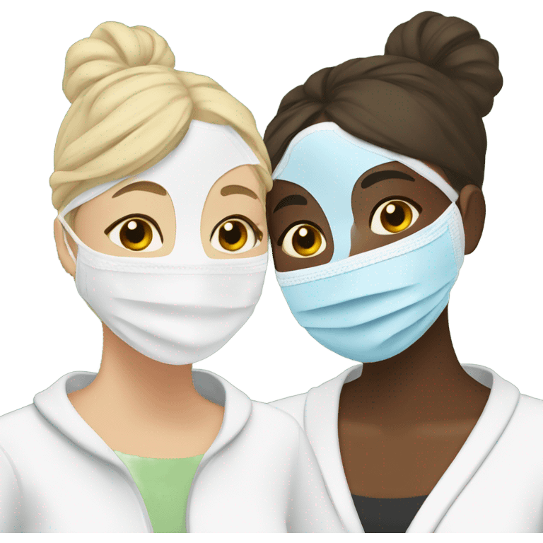 two friends doing skincare emoji