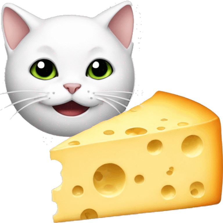 A cat eating cheese emoji