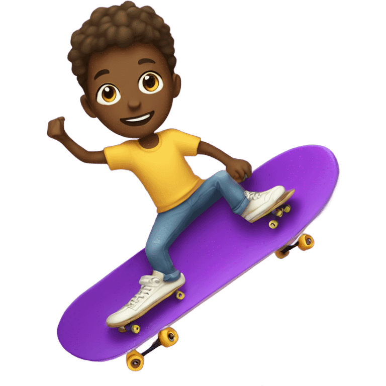 Boy riding eggplant as skate board  emoji