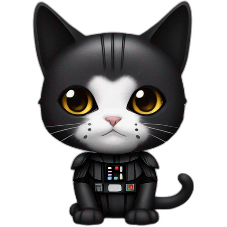 Cute star wars cat, Darth Vader with cat mask emoji