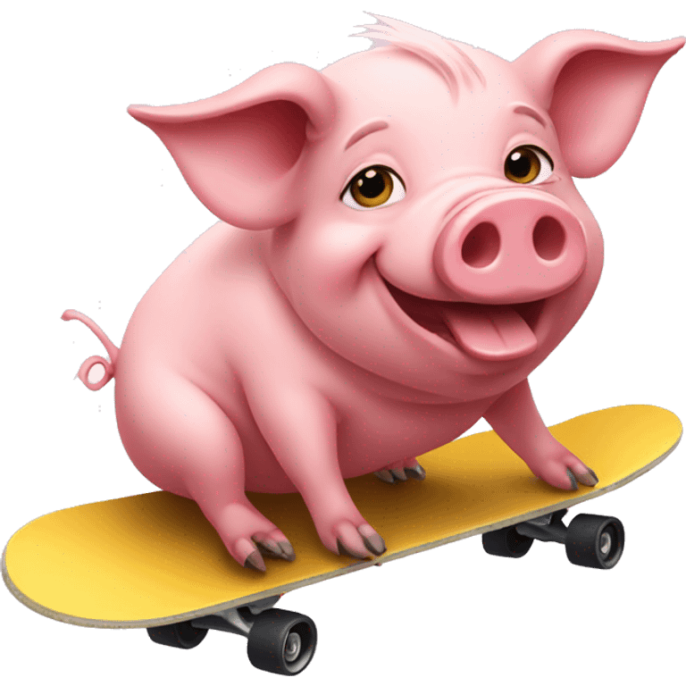 Pig on skateboard emoji