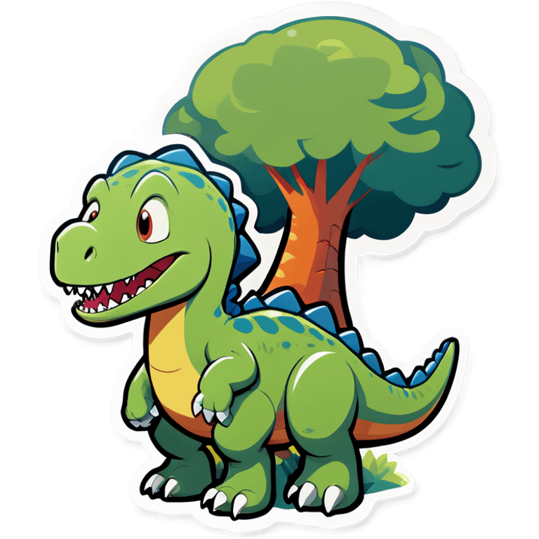 Dinosaur climbing a tree emoji