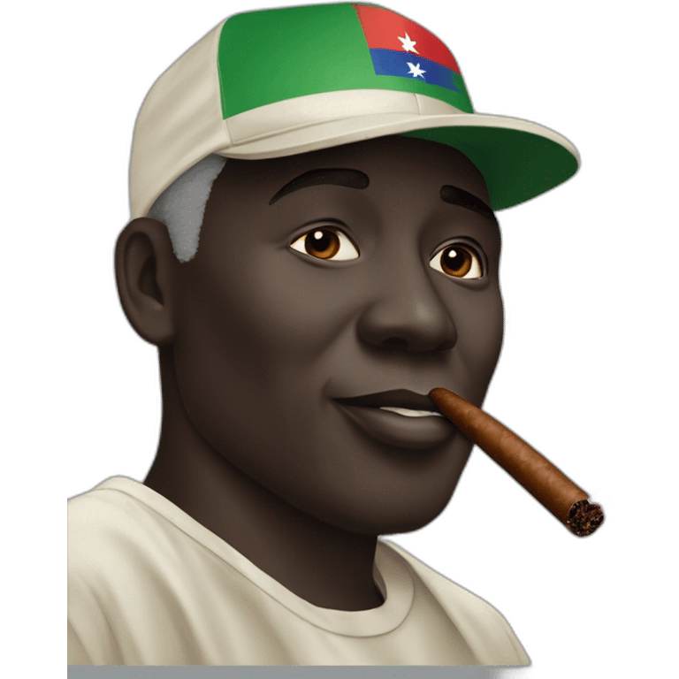 Adama Barrow Gambia smoking cigar emoji