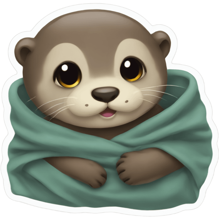 otter cozy in blanket emoji