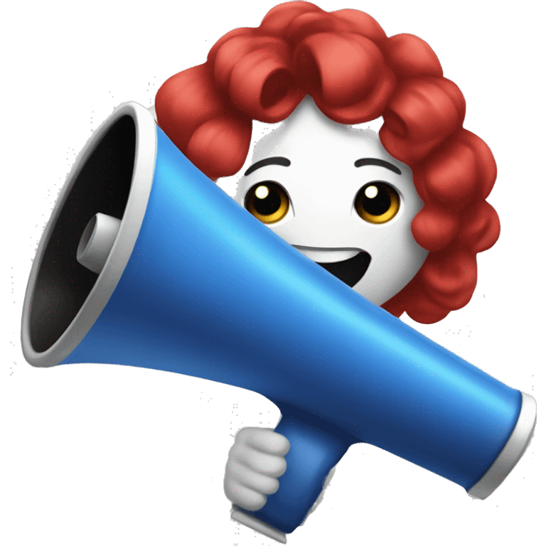 Cheerleading megaphone that says Harpeth  emoji