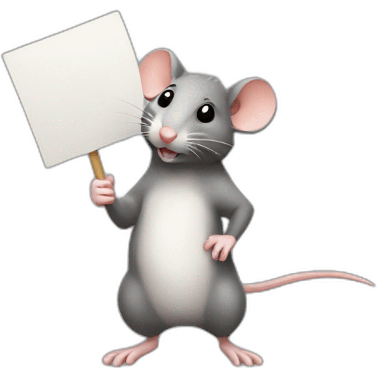 rat demonstrating holding sign emoji