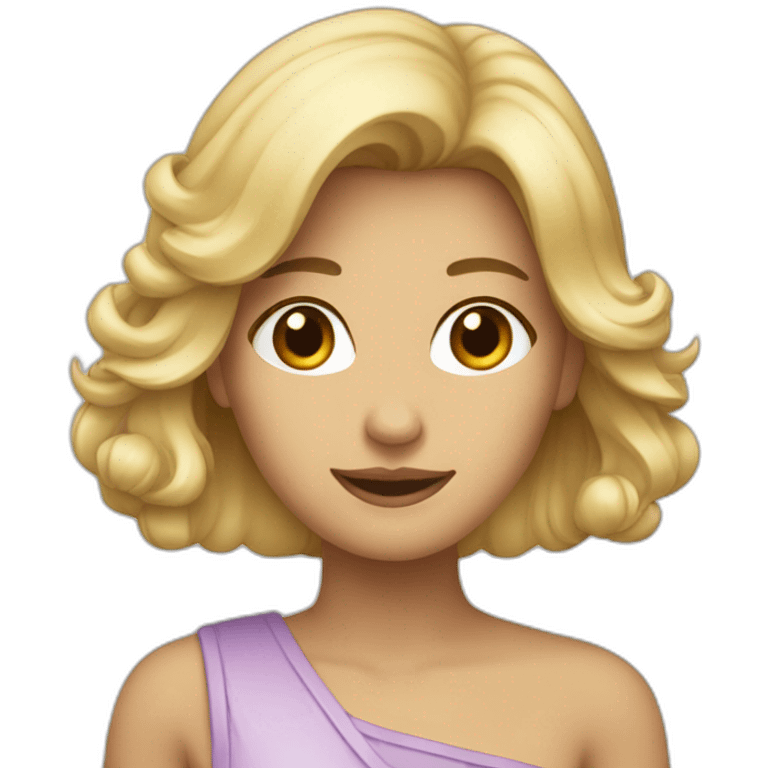 Une blonde et un brun qui parle emoji