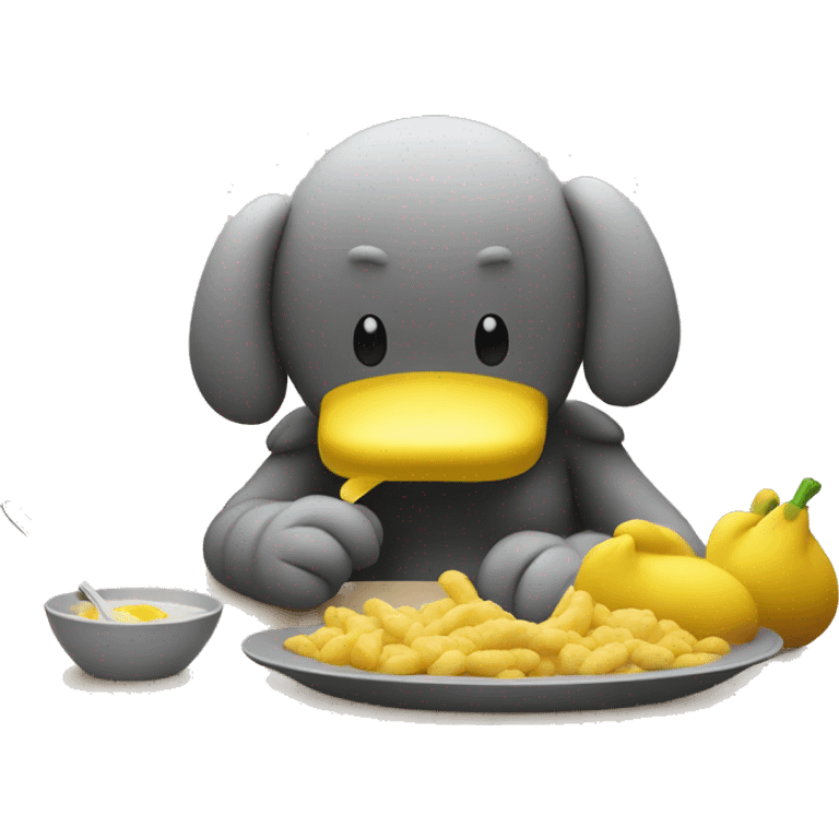 Kaws qui mange du poulet emoji