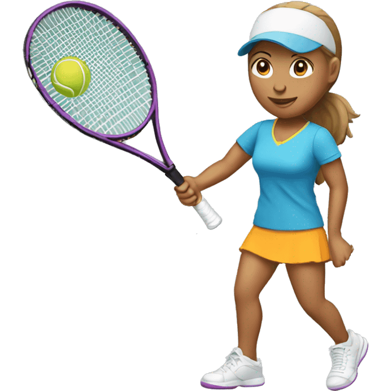 tennis player female with racquet  emoji