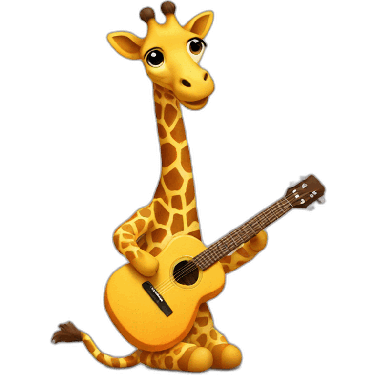 Giraffe playing guitar emoji