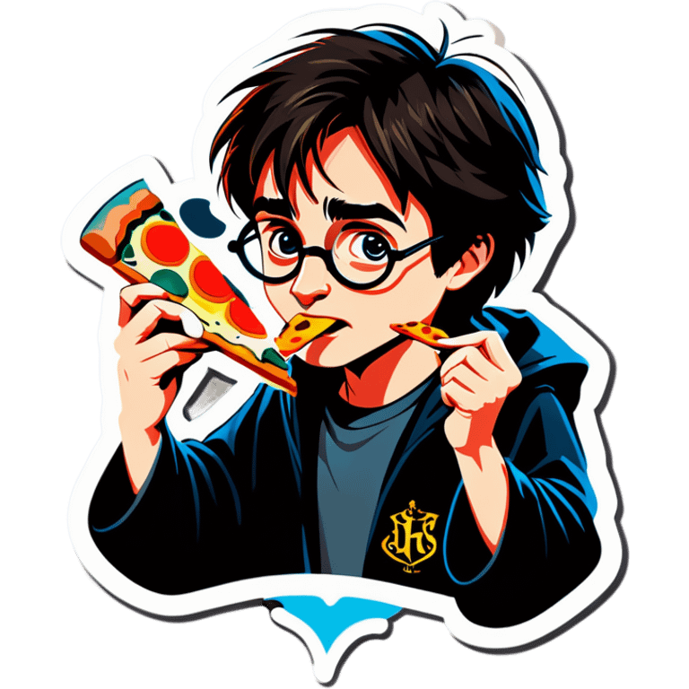 Harry Potter eating pizza  emoji