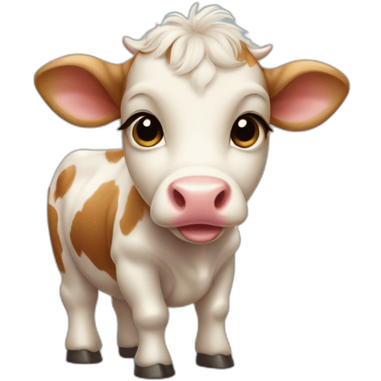 baby cow with tongue out emoji