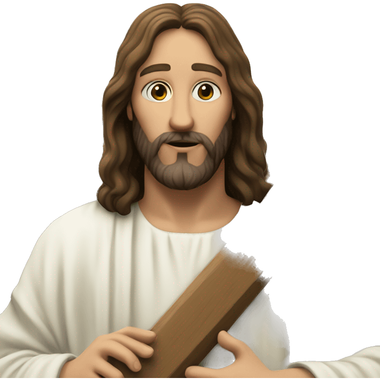 Jesus holding the cross in Calvary emoji