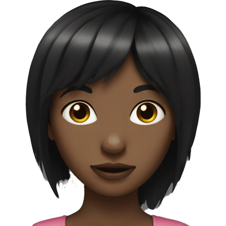 black long hair girl bangs black hair emoji